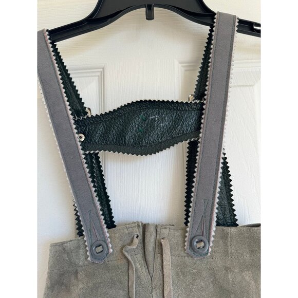 Vintage 1960's Octoberfest Suede Lederhosen Leather Shorts with Suspenders Child - Picture 7 of 9